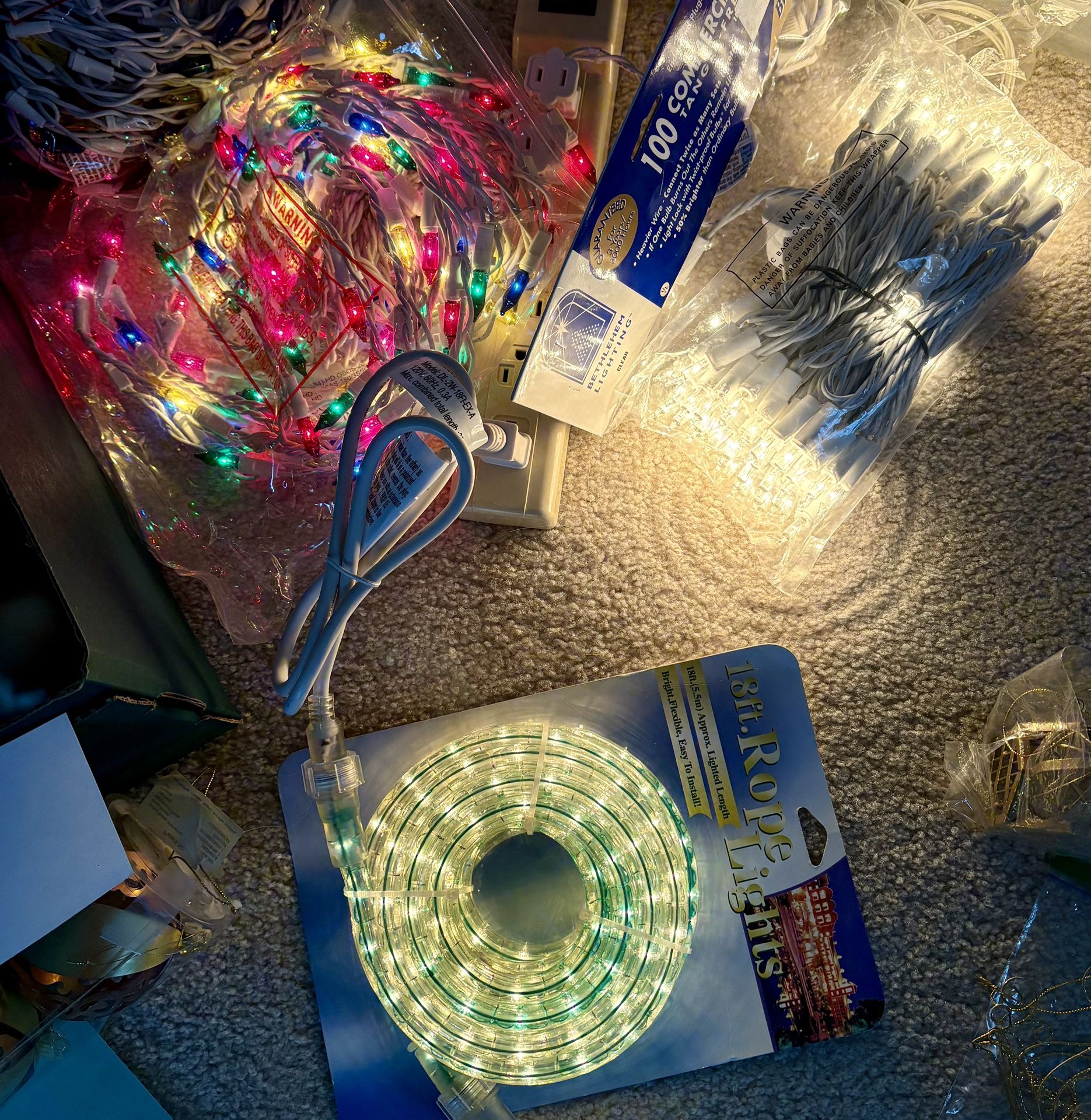 Xmas Lights Clear White Multicolor