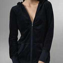 Juicy Couture Velour Jacket Navy Blue Full Zip Women’s Petite