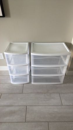Plastic 3-Drawer Storage Units – Set of 2