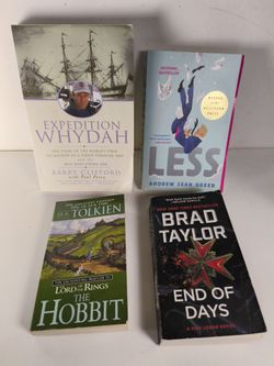 Book Bundle: The Hobbit, Less, Expedition Whydah, and End of Days