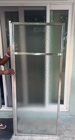 Bathroom Shower Glass Door Panel with Aluminum Frame