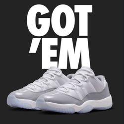 Jordan 11 Low Cement Grey Size 12