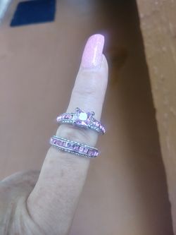 Size 6 and a size 8 in pink topaz stones set in genuine 925 sterling silver