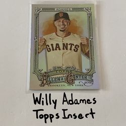 Willy Adames San Francisco Giants Shortstop Topps Short Print Insert Card.