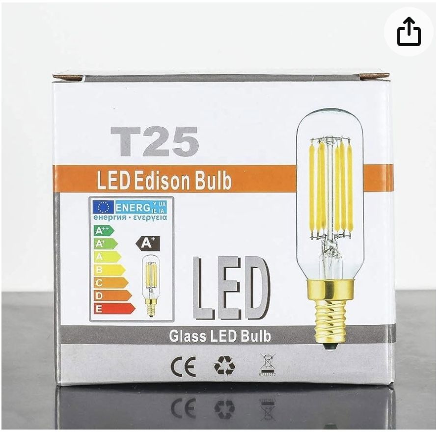 Chandelier Light Bulbs (Dimmable). 6 Pack.
