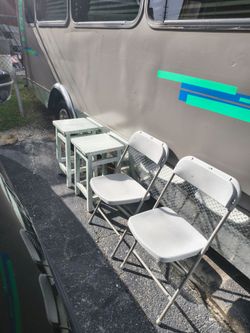 stool and chairs