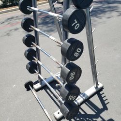 Fixed Barbell Gym Weights Straight Bar Weight Set