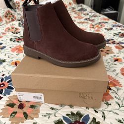new kids steve madden brown side zipper boots size 2