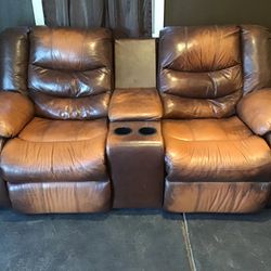 Reclining Leather Love Seat