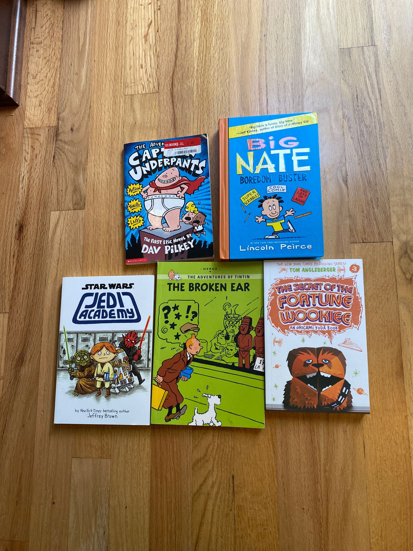 Kids books- 5 incl captain underpants, big Nate