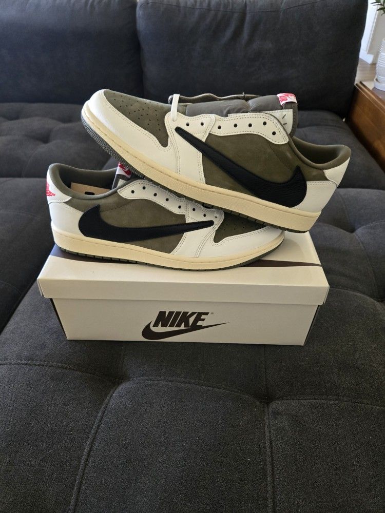 Nike Jordan 1 Low Travis Scott Medium Olives Size 13
