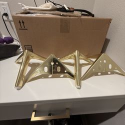 6 inch/15cm Brushed Gold Metal Furniture Legs Set of 8, Modern Style Furniture Legs, DIY Replacement for TV Stand, Sofa, Chair, Cabinet Cupboard