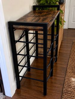 Wood & Metal Water Jug Storage Rack