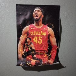 Donovan Mitchell Cleveland Poster, Canvas, Basketball print, Sports Wall art