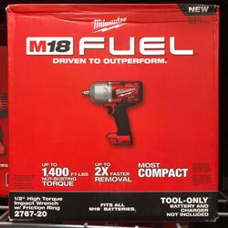 Milwaukee New 1/2 High Torque Impact Wrench Fuel 