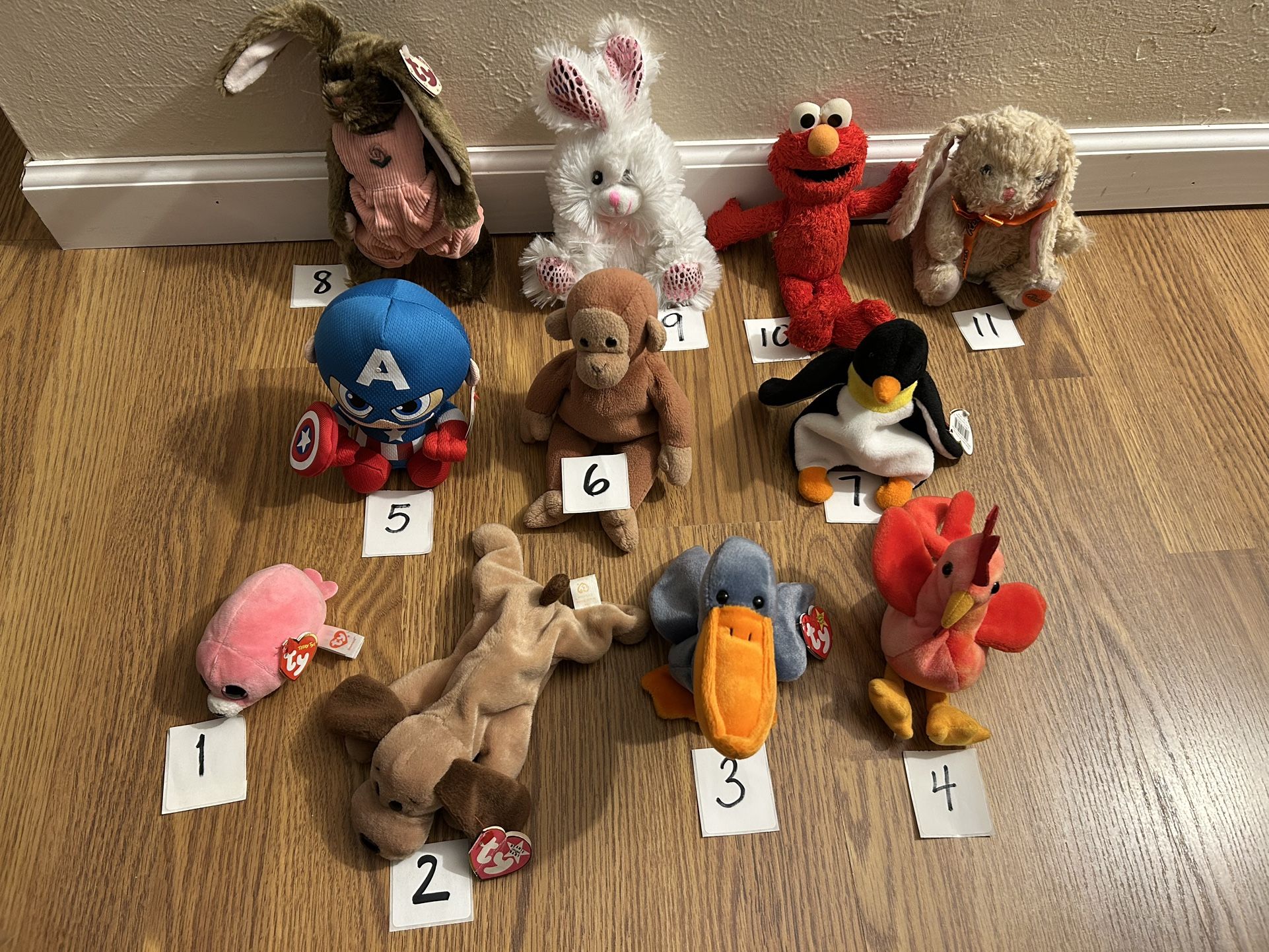 Assorted ty Beanie Baby Stuff Animals