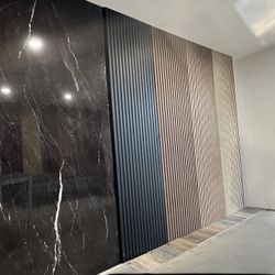 Insulating Acoustic wall Slat panels Wood veneers