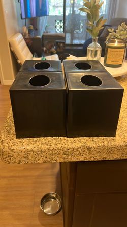 Black Square Tissue Box Covers Set of 4