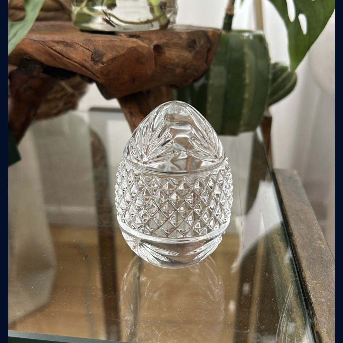 Vintage Glass Egg Home Decor Made In France