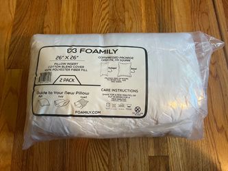 FOAMILY 26” X 26” PILLOW INSERT - 2 PACK