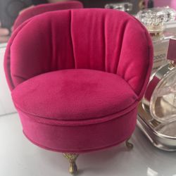Hot Pink Velvet Chair/ Jewelry Box 
