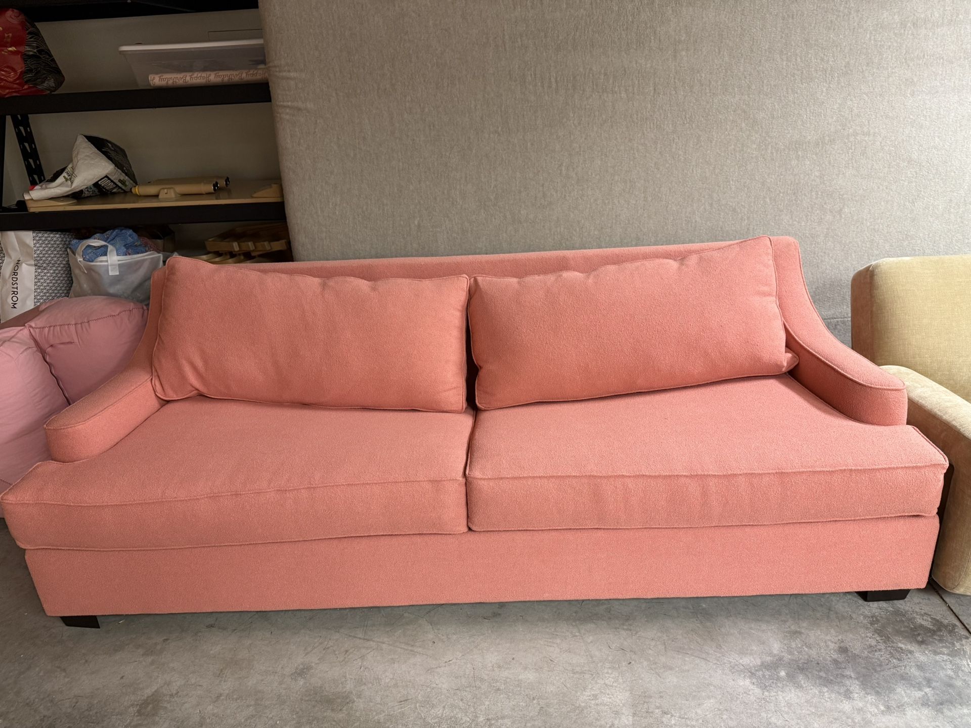 Queen Sleeper Sofa. Coral Color. 2 Yrs Old, Barely Used