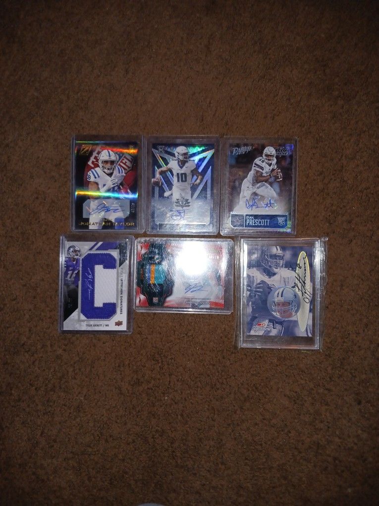 6 Auto Football Card's 