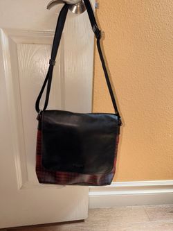 COACH CHARLES SMALL MESSENGER WITH TWILL PLAID PRINT (COACH F40723)