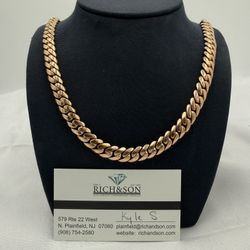 Solid 14kt yellow Gold Cuban Chain
