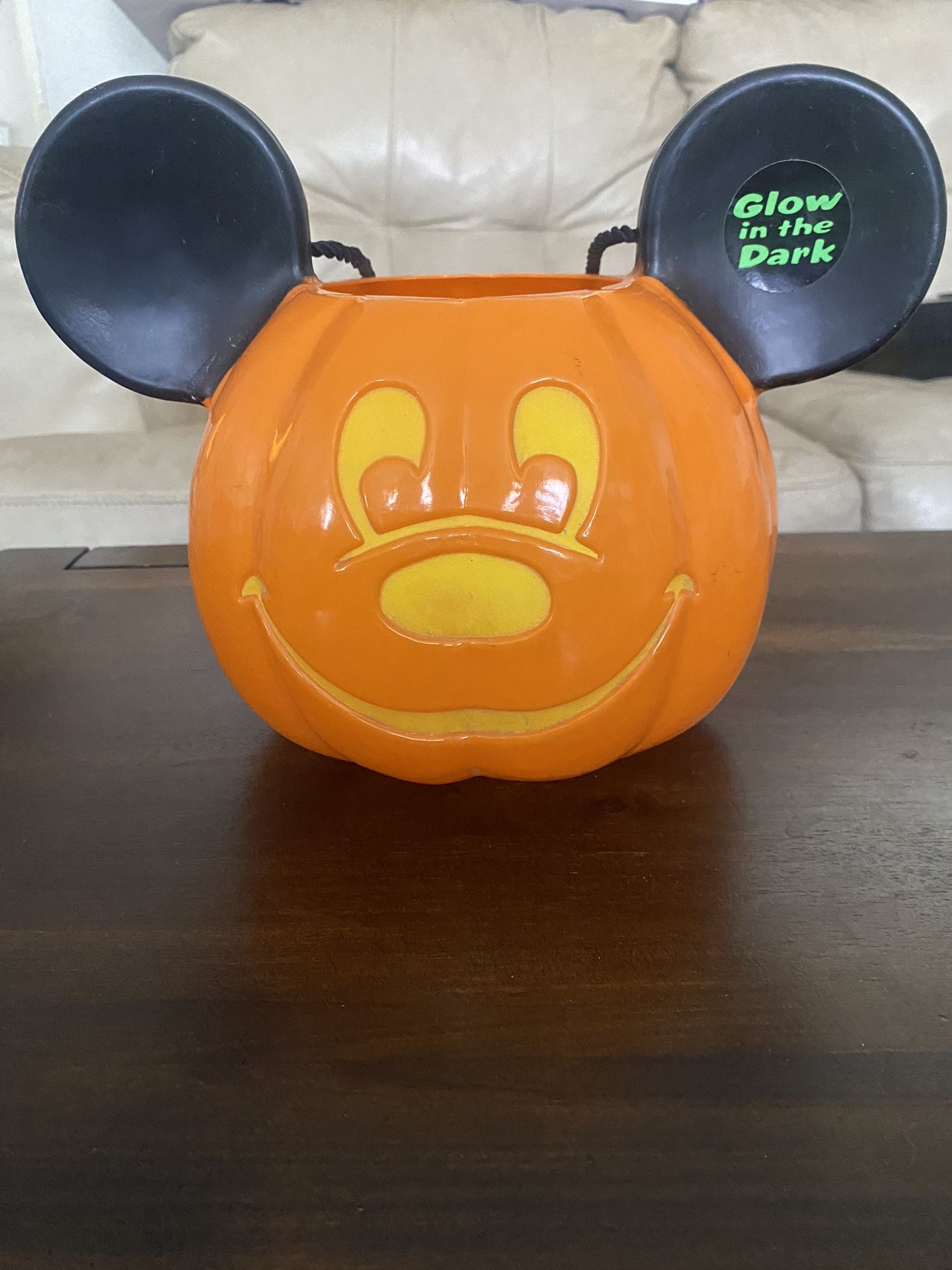 Halloween Glow in the Dark Mickey Mouse Candy Pumpkin Pail