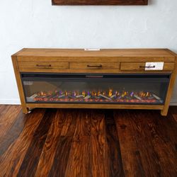 77’ Fire Place Console Tv Stand 