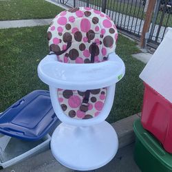 High chair baby girl