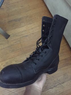 Black Leather Steel Toe Box