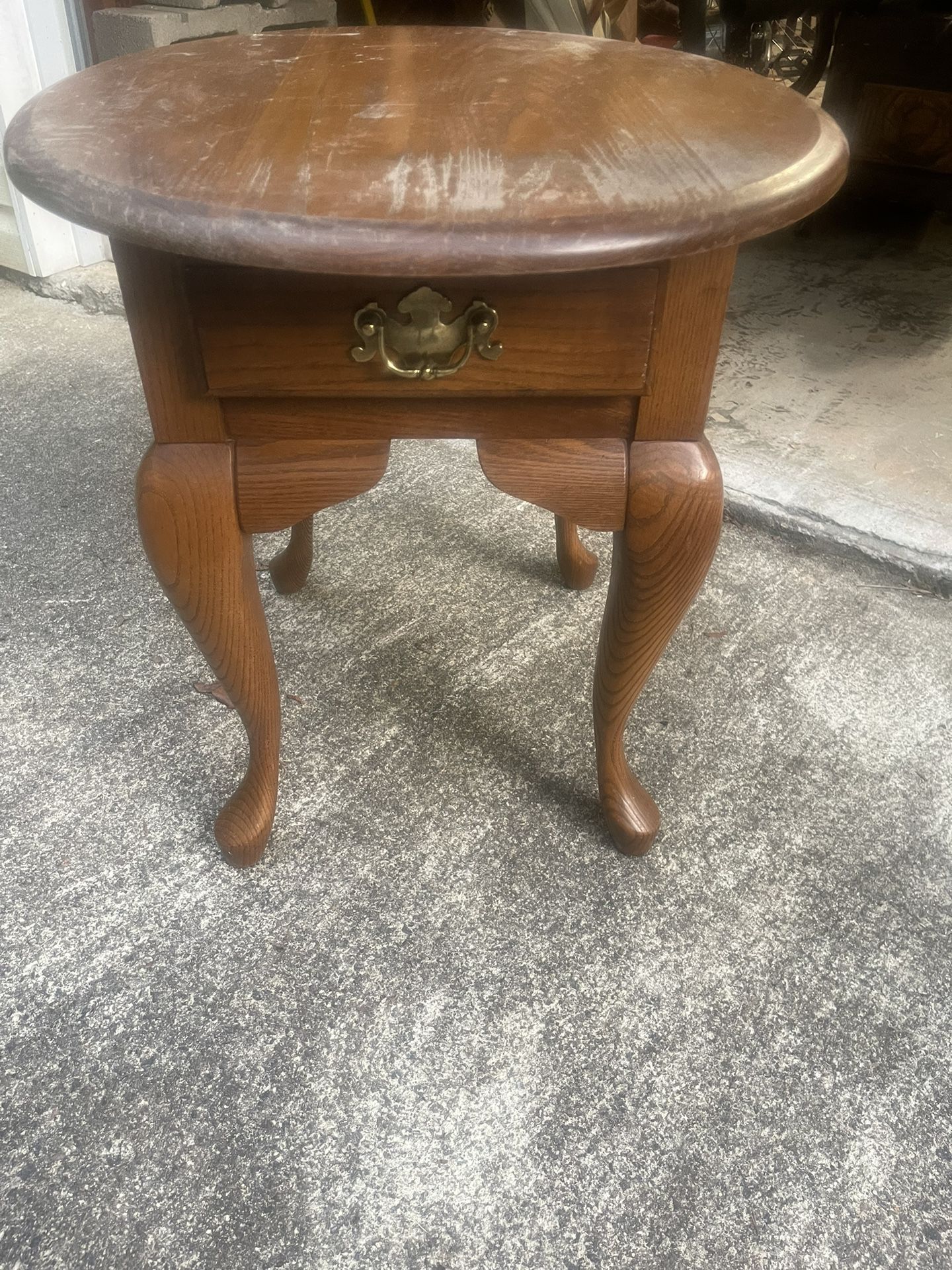 Wooden Oval End Table 