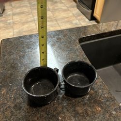 Vintage Enamelware camping Coffee Cups Set Of 2