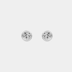 Gilded Diamond 5/8 Cttw Prong Huggie Earrings Silver