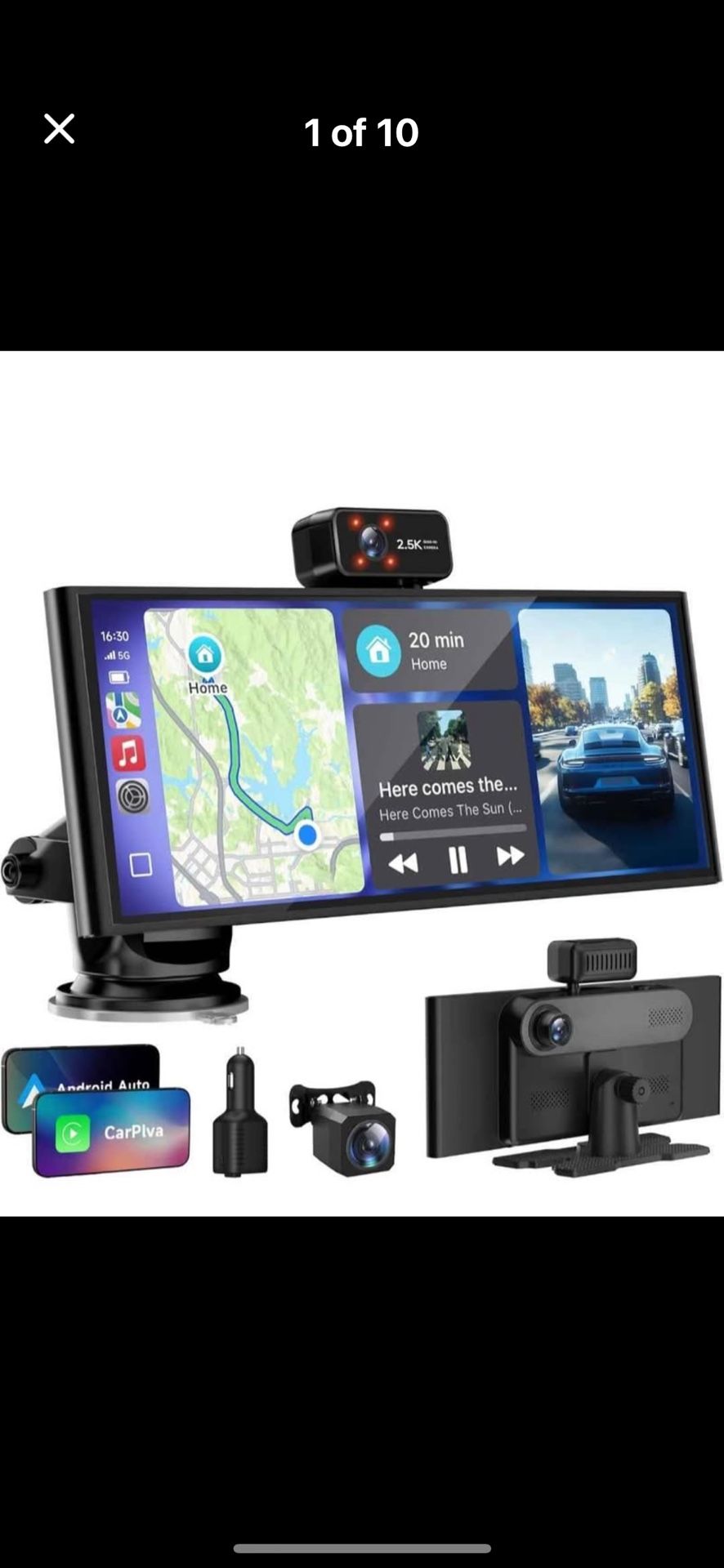 Portable Car Stereo With Dash Camera