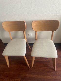 Wood chairs with canvas seat cushion