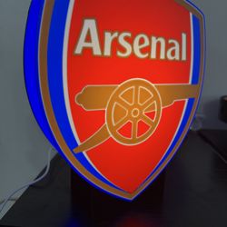 Lámpara LED Escudo Arsenal FC - Letrero Luminoso Impreso en 3D para Gamers y Fans - Decoración Da Cueva de Hombre (Man Cave) - Regalo Personalizado de