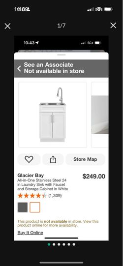 UTILITY LAUNDRY  WHITE CABINET W SINK  &FAUCET NEW