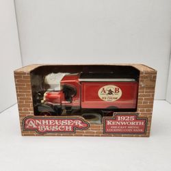 Anheuser Busch 1925 A&B Kenworth Ice Cream Truck Die Cast METAL Coin Bank NIB
