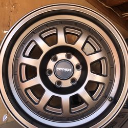 17” Mayhem  (gold) Excellent  6x 139.7  Very Small Center Bore  Like New $1100 List. Sell $575