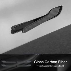 Brand New 4PCS Real Carbon Fiber Door Handle Knob Cover Trim Fit For 2017-2026 Tesla Model 3 / Tesla Model Y Juniper