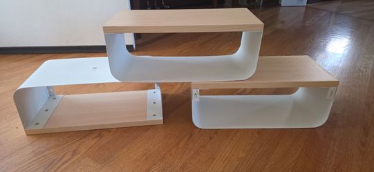 solid Wood and Metal floating shelves