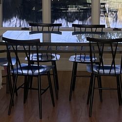 Glass top kitchen table 