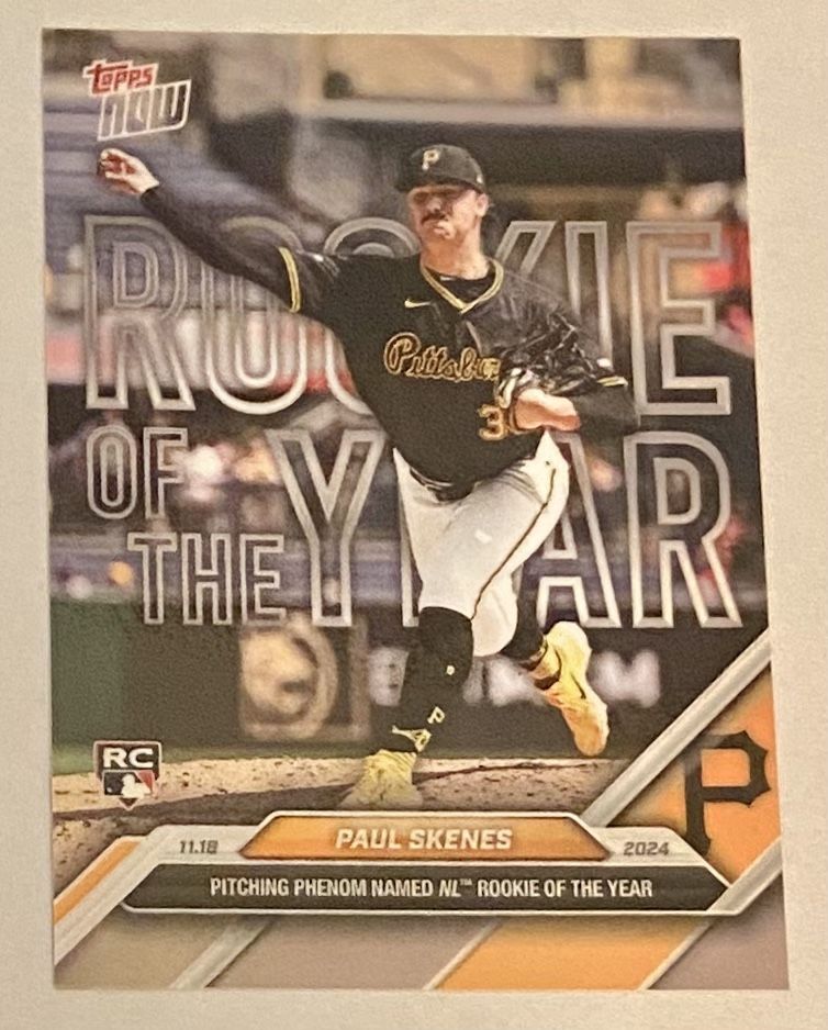 2024 Topps Now Paul Skenes Rookie of the Year - Pirates