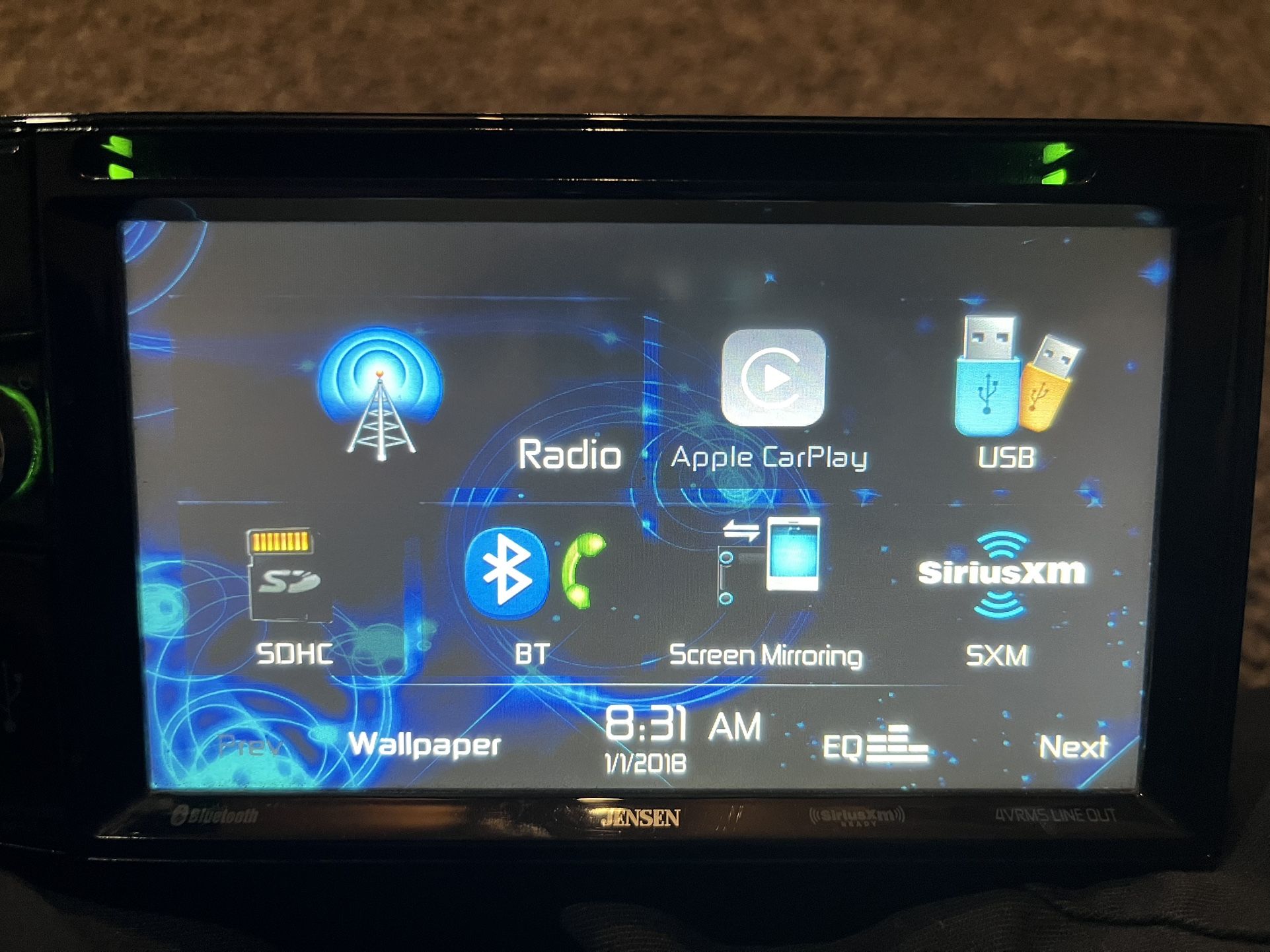 Jensen Double Din Touchscreen With Apple CarPlay - $120
