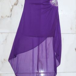 Purple PROM FORMAL High low Purple Party Dress