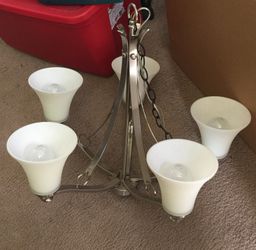 Brushed Nickel with White Frosted Glass Hanging Light Fixture