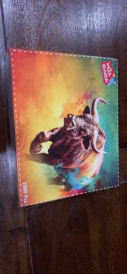 Angry Charging Bull 1,000 piece jigsaw puzzle Hua Dada brand 